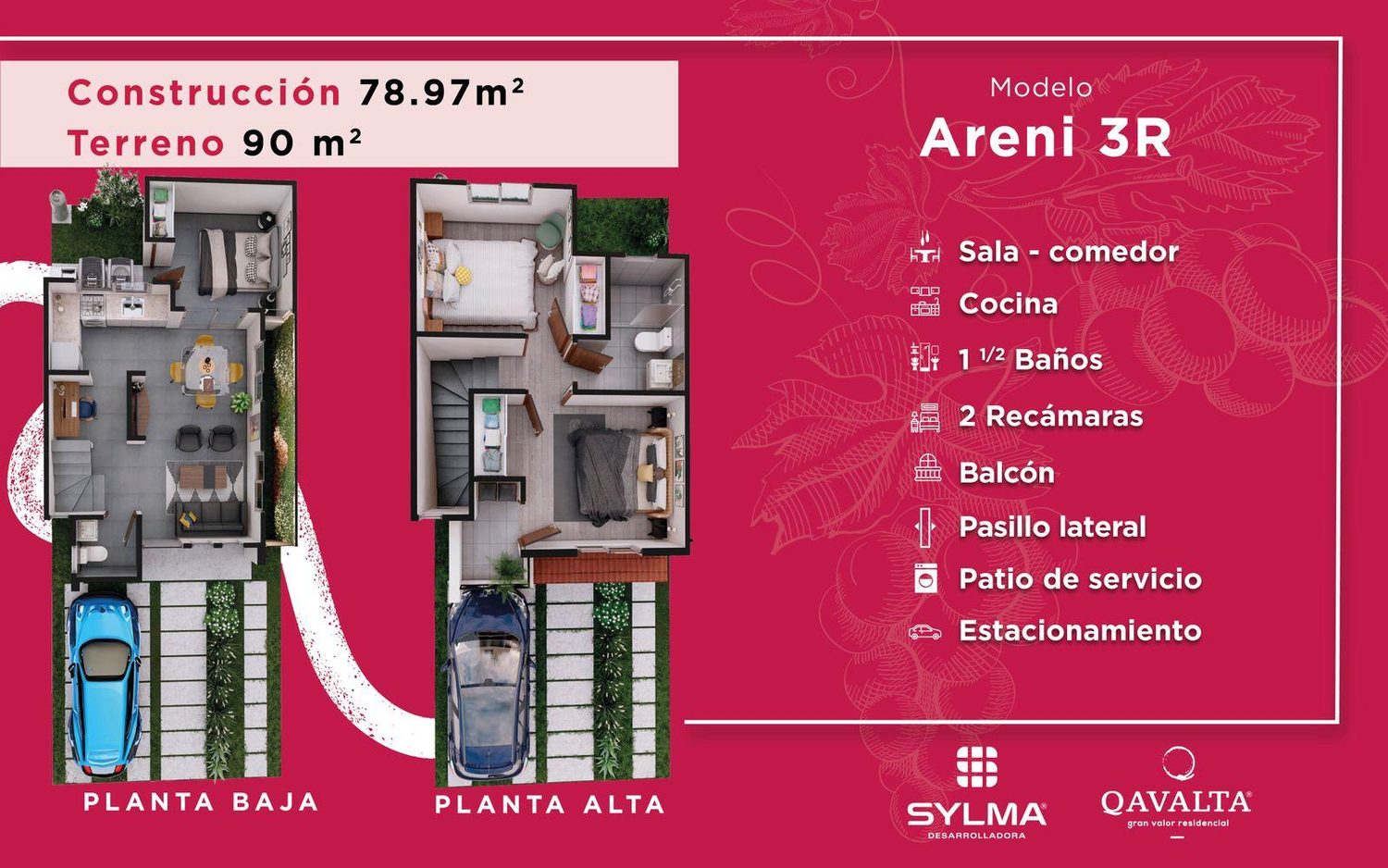 Plantas baja y alta del modelo Areni 3R