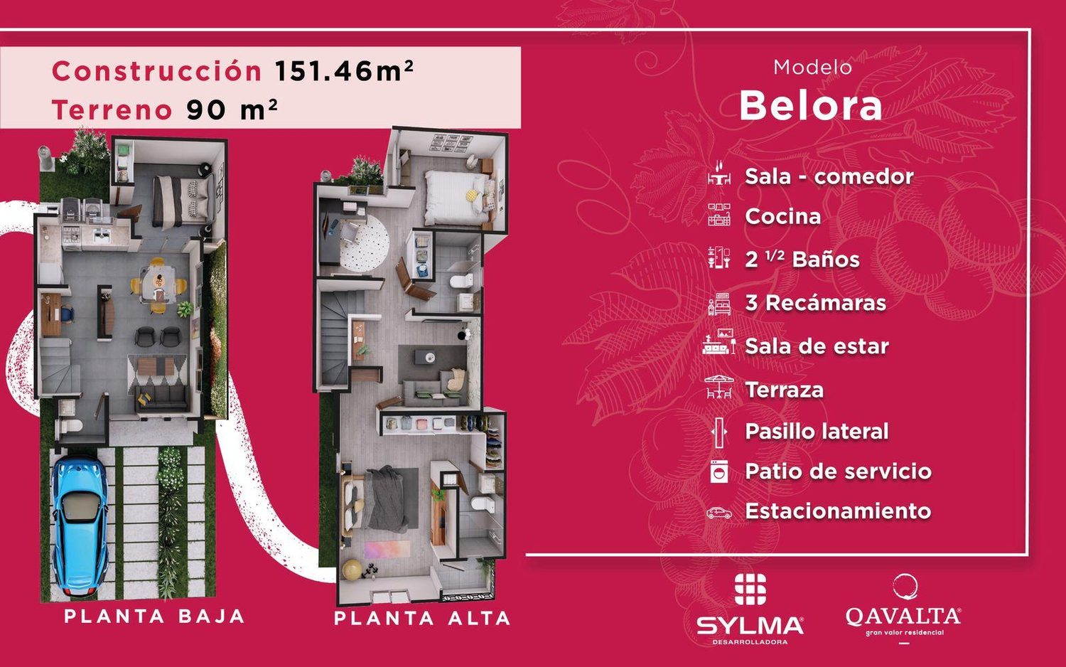 Plantas baja y alta del modelo Belora