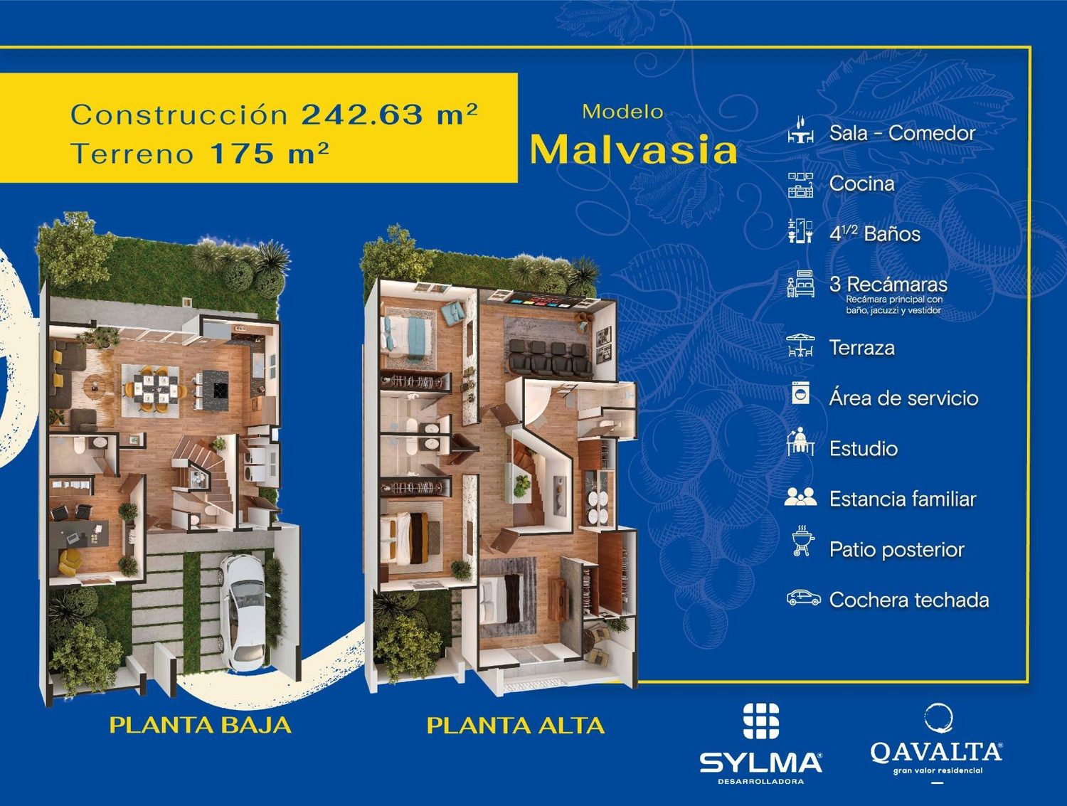 Plantas baja y alta del modelo Malvasia