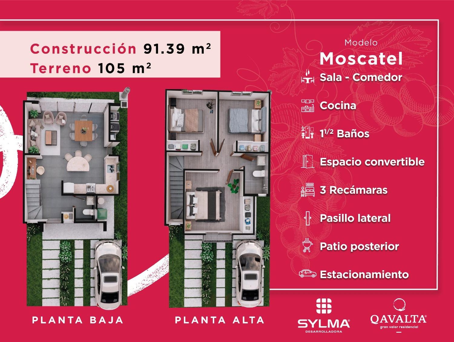 Plantas baja y alta del modelo Moscatel