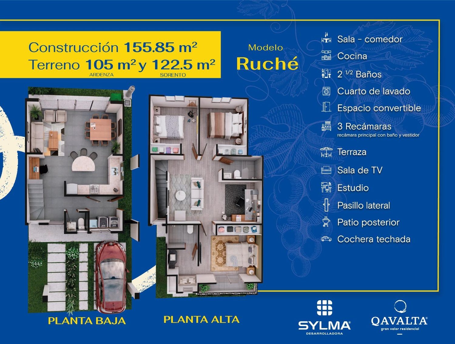Plantas baja y alta del modelo Ruché